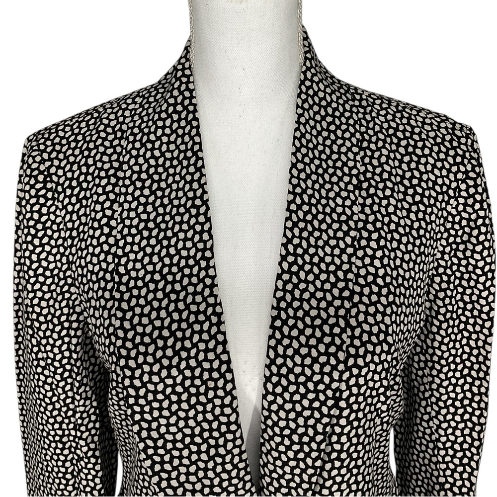 Albert Nipon / Black & White 100% Silk Vintage Bl… - image 3